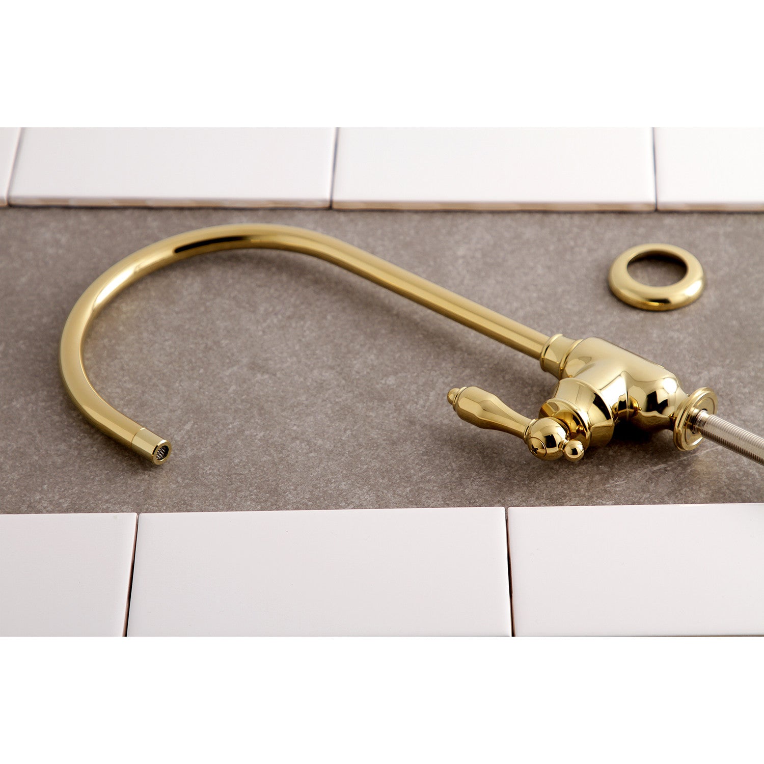 Kingston Heirloom KS5192TAL - Tudor Single-Handle 1-Hole Deck Mount Water Filtration Faucet, Polished Brass — thumbnail 3